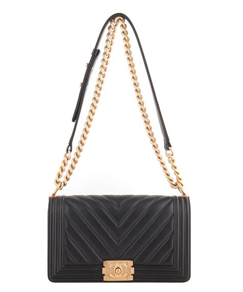 chanel le boy chevron bag|Chanel black boyfriend bag.